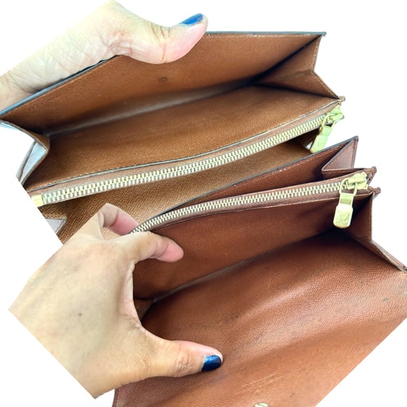 Vintage LOUIS VUITTON Monogram Canvas Sarah Women’s Long Wallet Brown Pr… - Picture 9 of 16